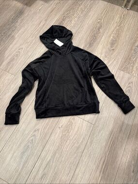 Evereve Black Velour Hoodie